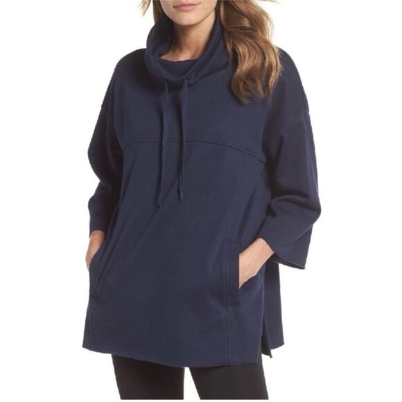 UGG Astrid fleece lined poncho sweatshirt XS/S navy - Picture 1 of 8